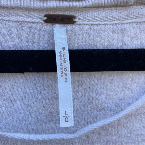 Free People Pullover Cream Terry Oversized Sweater - Picture 3 of 6